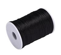 Cordon en nylon satiné 2,5 mm pour perles et nœuds chinois pour bracelets d'amitié, colliers, fabrication de bijoux, 91,4 m (noir)