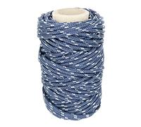 Cordon en Polyester 3mm * 25m. Cord Paracord Resistente pour Exterieur, Bracelet, Jardin et Bricolag. Marine avec Blanc