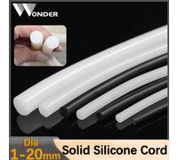 Cordon en Silicone solide, barre ronde en caoutchouc, blanc et noir, bandes d'étanchéité, joint torique, étanche, résistant aux hautes températures 15mm 1M