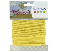 Cordon En Tricotin Tout Fait Jaune Ø5mm X 5m