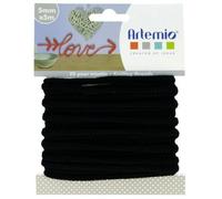 Cordon En Tricotin Tout Fait Noir Ø5mm X 5m