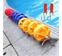 Cordon flottant ovale de 5 m/10 m/15 m, séparateur de sécurité pour piscine, avec agent de conservation et résistant au vieillissement, lignes de couloir de piscine bleues et blanches, pour