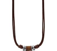 Fossil Collier Pour Hommes Vintage Casual, Collier En Cuir Marron, JF00899797