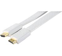 Cordon HDMI haute vitesse plat blanc - 3m