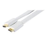 Cordon hdmi haute vitesse plat blanc 5m
