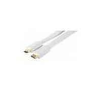 Cordon hdmi haute vitesse plat blanc 5m
