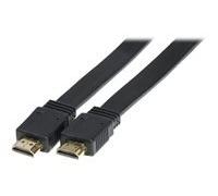 Cordon HDMI haute vitesse plat noir - 3 m