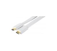 Cordon HDMI male haute vitesse plat blanc 5 mètres