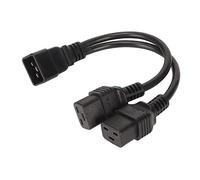 Cordon IEC320 C19 vers C20, Double IEC320 C19 Femelle vers IEC320 C20 Mâle Câble d'alimentation Répartiteur Universel en Y, 1 Entrée 2 Sorties, 12,6 Pouces