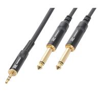Cordon jack 3.5 mâle stéréo / 2 x jack 6.35 mono - PD Connex - 3 m - Blindé