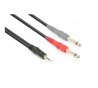 Cordon jack 3,5 stéréo / 2 x jack 6,35 mono, 1,5 m-