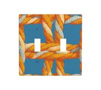 Cordon jaune nœud double interrupteur à bascule plaque murale décoration taille standard - 11,4 x 11,4 cm