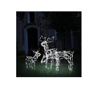 Cordon Lumineux de Noël 3 pcs Rennes Décoration de Noël Lumière Décoration de Jardin Balcon Extérieur Maison Intérieur 229 LED