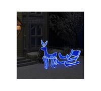 vidaXL Cordon lumineux de Noël Renne et traîneau avec maille 432 LED