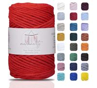 Cordon macram simple brin Makromecity 3 mm x 100 yards (300 pieds) Cordon en coton rouge torsad simple de 3 mm pour l'art et l'artisanat du macram