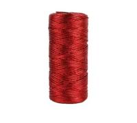 Cordon Macramé métallique 1,5 mm x 100 m, couleur argent et or, pour travaux manuels et décoration (rouge)