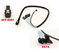 Cordon MiniSAS SFF-8087 vers 4x SATA + Sideband - Longueur 60cm