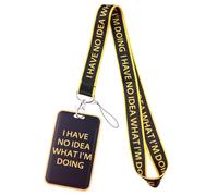 Cordon noir et jaune pour carte d'identité et citations inspirantes - Cordon tour de cou cool pour clés, badges d'identité, pour homme, femme, collègue enfant bureau- Joli porte-badge Idéal cadeau