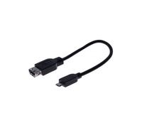 Cordon OTG USB 2.0 micro B / type A (male-femelle) noir - 0,21m