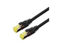 Cordon outdoor Cat.6A A) S/FTP (PiMF) tresse LSOH, noir, 0,15 m