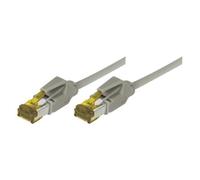 Cordon patch RJ45 S/FTP CAT 6A LSOH snagless gris - 1m TECLINE - Blindé et écranté
