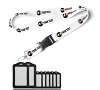 Cordon personnalisable avec clip de sécurité et crochet métallique pivotant - Idéal pour badges d'identité, clés et bureau - Plusieurs couleurs disponibles