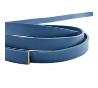 Cordon Plat en Cuir Bande de Cuir Marron Bande 10 mm Large x 2 Plat pour Artisanats DIY(Jean Blue,1 Yard)