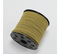 Cordon plat tressé en imitation daim 2,5 mm, vert armée, 5/10/20 m