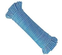 Cordon Polypropylène Haute Ténacité Tressé. Corde a Linge Exterieur. Fabriqué en Espagne, pour Auvents, Camping, Bricolage. 4,5MM * 25M. Bleu et Blanc