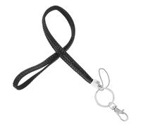 Cordon Porte-badge à Strass Noir pour Téléphone et Clés | Plastique et Alliage de Zinc, Accès Rapide, Usage Professionnel, Style Brillant pour Infirmières et Salons