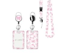 Cordon porte Badge,Enrouleur de Badge Rétractable avec Cordon Tour de Cou Amovible Porte-carte Coulissant pour Femmes Enseignantes Infirmières Employées de Bureau Cartes D'identité Cartes de Bus