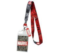 Cordon porte badge ID Marvel et 2 Pendentif en caoutchouc" avec Script soulevé