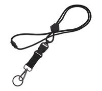 Cordon Porte-badge Noir à Clip Détachable et Boucle de Sécurité | Polyester, Plastique et Métal, Accès Rapide, pour Badges D'identité et Cartes D'événement