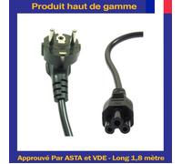 Cordon Pour Chargeur Ordinateur PC Portable Acer HP Toshiba Dell Sony UE/EU IEC 320 C5 Câble Secteur Tripolaire en Trèfle Schuko