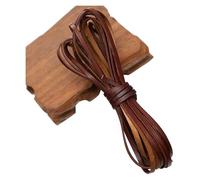 Cordon pour collier, Cordon plat en cuir marron 5 m, largeurs 3-10 mm(10mm)