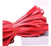 Cordon pour collier, Cordon plat en cuir PU double couche, épaisseur 1,2 mm, largeurs 4 à 30, rouge, 5 m(25mm 5m)