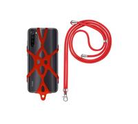 Cordon pour Smartphone avec Silicone Universel Extensible Réglable 90cm Rouge