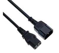 Cordon rallonge Secteur IEC C13 vers C14 2,5m Câble PC mâle/Femelle Compatible avec Ordinateur, Moniteur, imprimante, PDU, onduleur, serveurs, équipements Audio/vidéo (Noir)