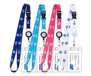 Cordon rétractable étanche avec porte-badge d'identification et boucle amovible pour cartes clés de navire, essentiels de croisière et accessoires indispensables (4 couleurs)