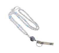 Cordon rétractable pour porte-clés et badge, perles en pierre naturelle, cordon rétractable pour lunettes