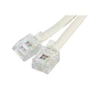 Cordon téléphonique RJ11 / RJ11 ivoire - 2 m