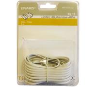 Cordon RJ11 haut-débit ADSL mâle/ RJ45 mâle 5 m - blanc