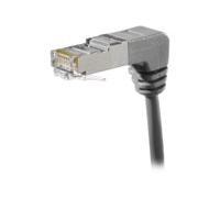 Cordon RJ45 catégorie 5e F/UTP coudé bas gris - 0,7 m