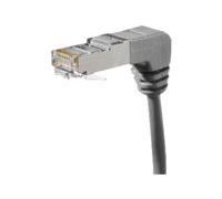 Cordon RJ45 catégorie 5e F/UTP coudé bas gris - 1 m