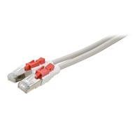 Cordon RJ45 catégorie 6A S/FTP à verrouillage gris - 5 m