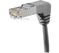 Cordon RJ45 catégorie 6A S/FTP coudé bas gris - 1 m