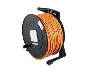 Cordon RJ45 catégorie 6A S/FTP LS0H orange - sur enrouleur 90 m