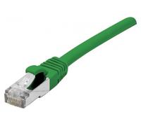 Cordon RJ45 CAT 6A S/FTP TPE écologique snagless vert certifié GRS - 0,15 m