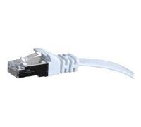 Cordon RJ45 plat catégorie 6 U/FTP snagless blanc - 10 m