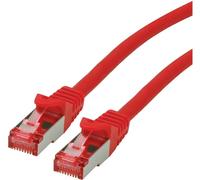 Roline - Cordon de raccordement - RJ-45 (M) pour RJ-45 (M) - 3 m - SFTP, PiMF - CAT 6 - sans halogène, moulé, bloqué - rouge